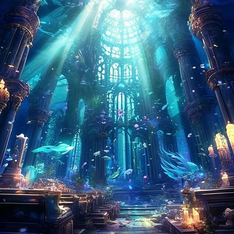 The Cathedral of the Deep - where mermaids pray to forgotten gods and light descends like liquid gold through stained glass made of living jellyfish. In the silence of the abyss, even whales come to worship. ???? #UnderwaterCathedral #DeepSeaDreams #AIArt #Surreal #BioluminescentArt #FantasyArt